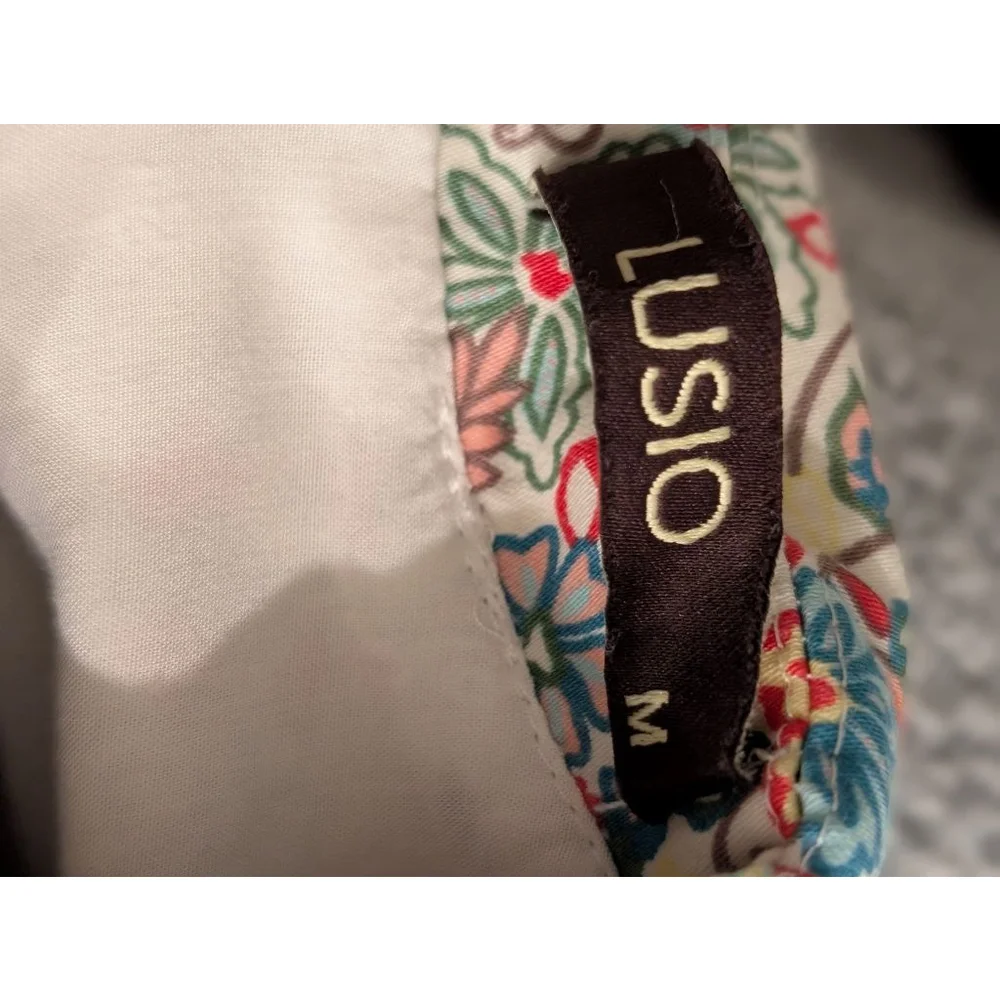 Women's LUSIO Floral Mini Dress M White Multi - Picture 6 of 9